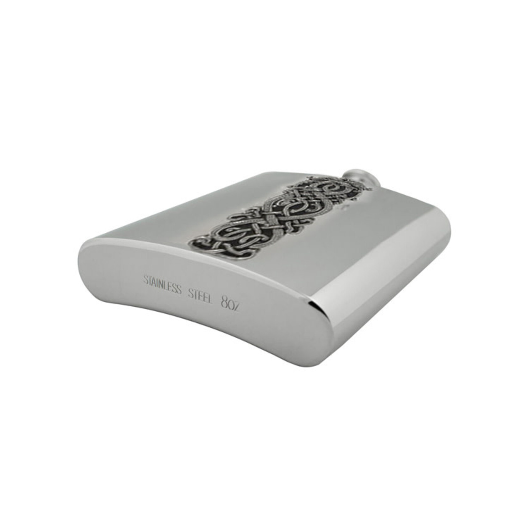 BARWARE MULLINGAR PEWTER CELTIC 8oz WHISKEY FLASK - Style 1