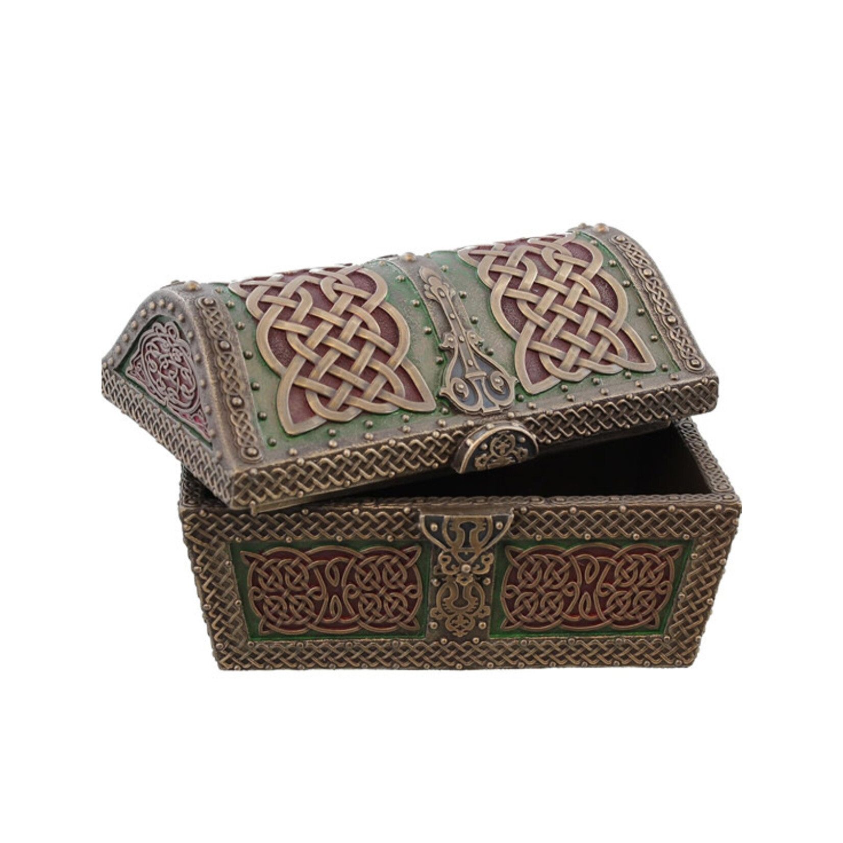 DECOR CELTIC TREASURE CHEST BOX - Grn/Red
