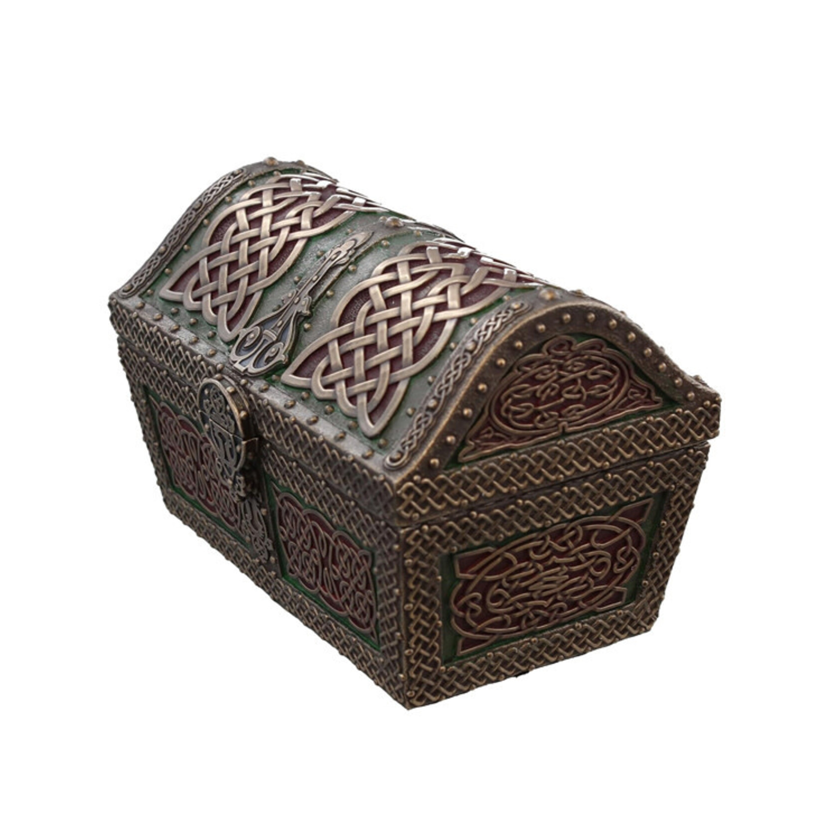 DECOR CELTIC TREASURE CHEST BOX - Grn/Red