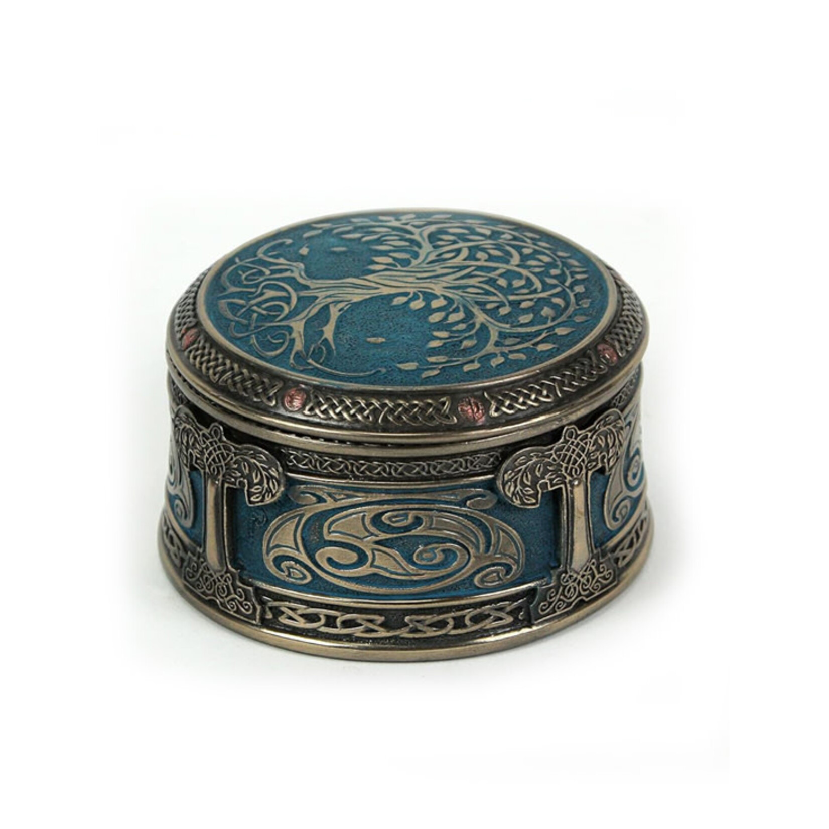 DECOR CELTIC TREE OF LIFE TRINKET BOX - Blue