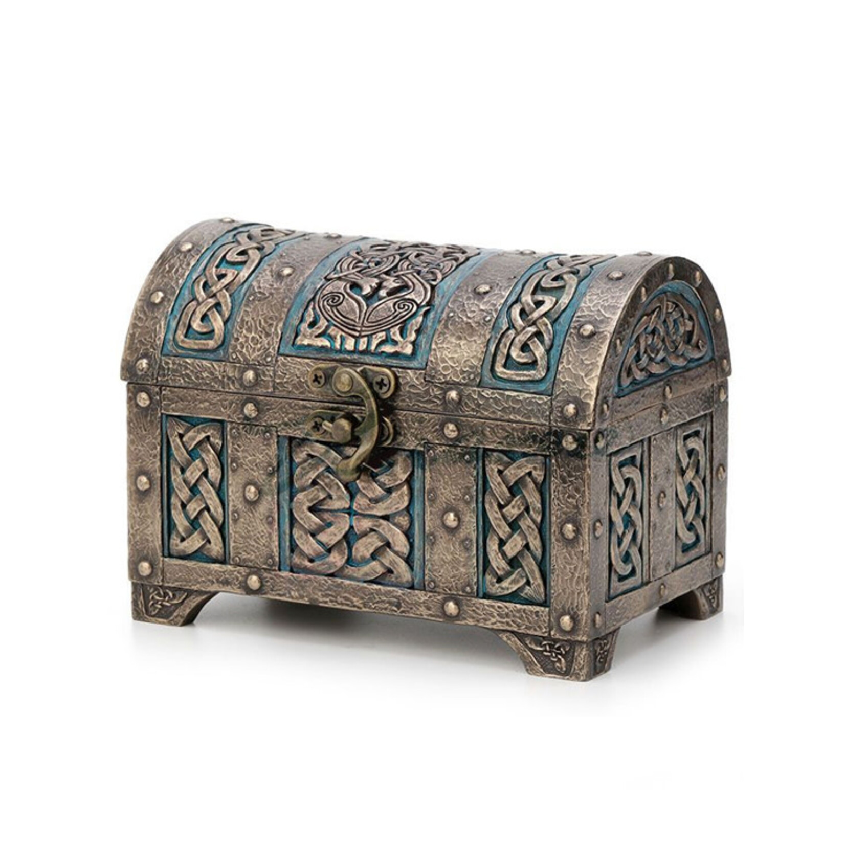 DECOR CELTIC TREASURE CHEST BOX - Gld/Blue