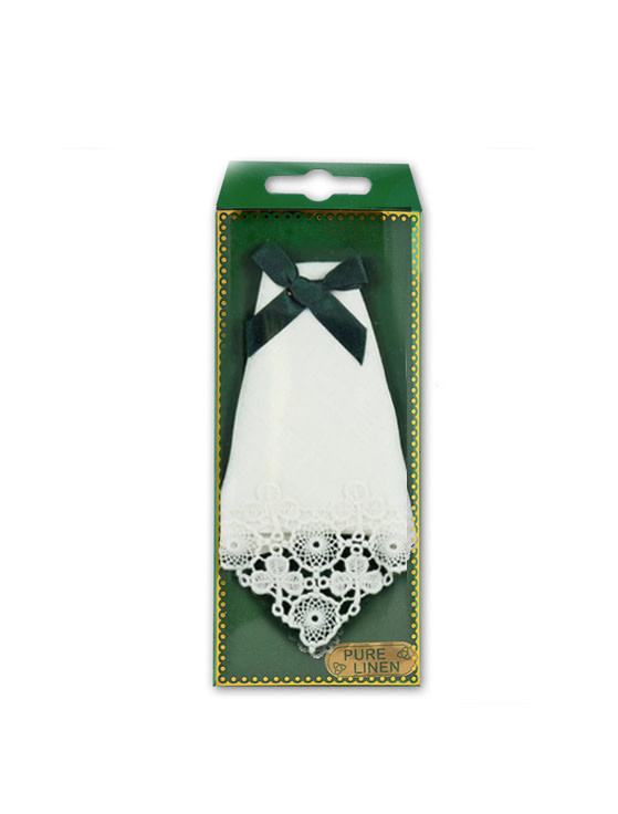 WEDDING ACCESSORIES IRISH LINEN SHAMROCK HANKY - Lace