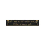 PLAQUES & GIFTS “IF I HAD MY LIFE TO LIVE OVER…” CARVED WOOD PUB SIGN