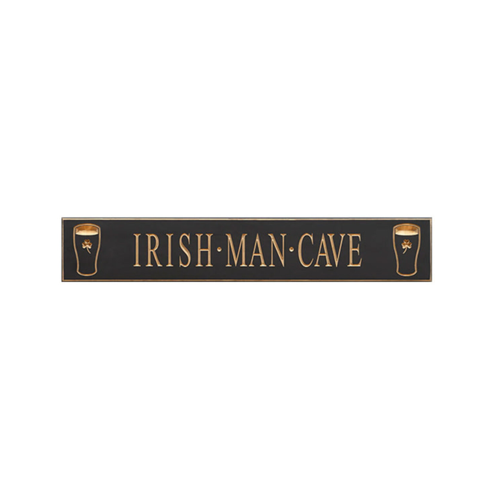 PLAQUES, SIGNS & POSTERS “IRISH MAN CAVE” CARVED WOOD PUB SIGN
