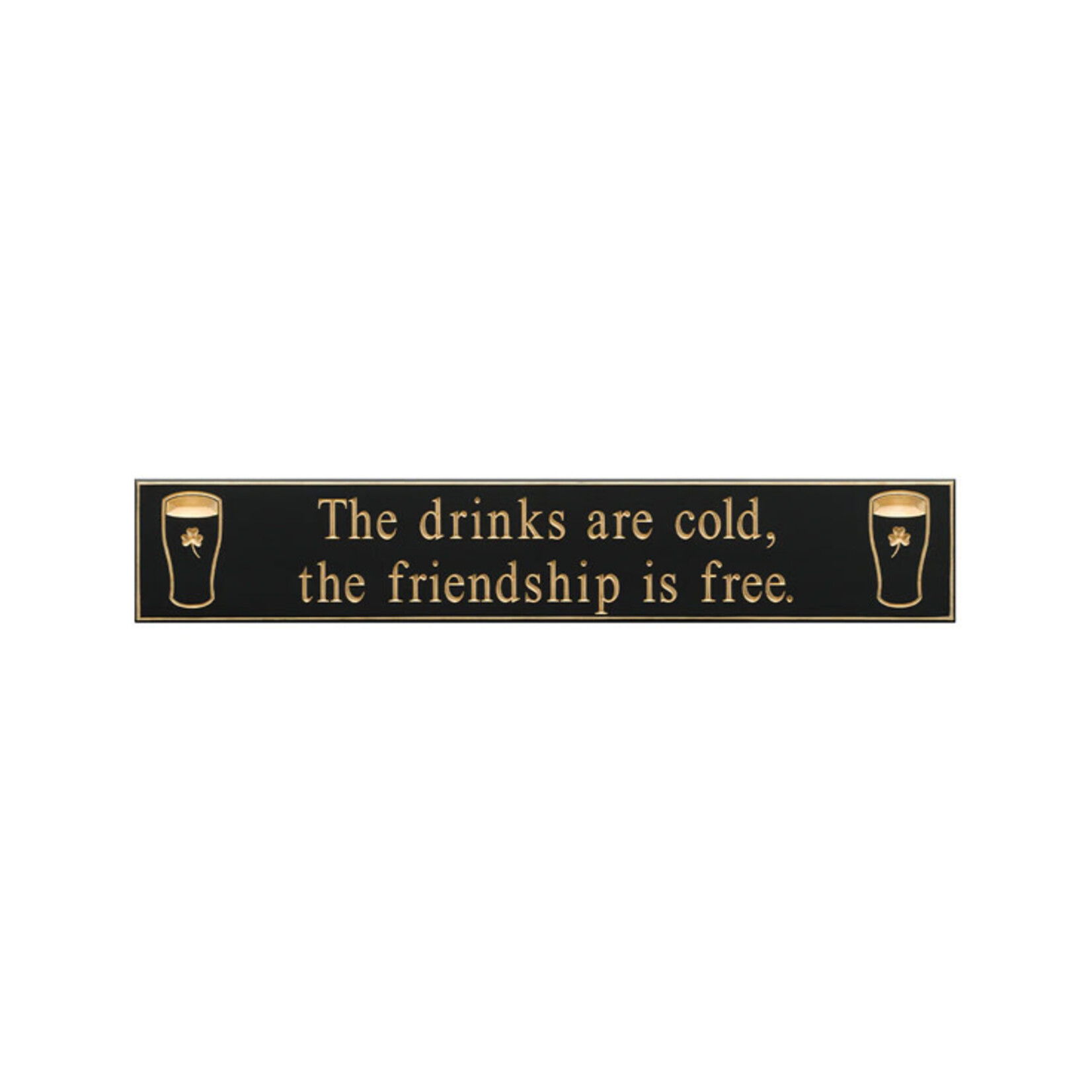 PLAQUES, SIGNS & POSTERS “THE DRINKS ARE COLD…” CARVED WOOD PUB SIGN