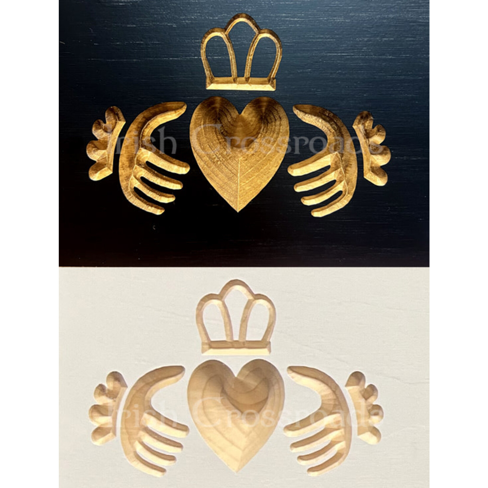 PLAQUES, SIGNS & POSTERS LOVE LOYALTY FRIENDSHIP CLADDAGH CARVED WOOD SIGN