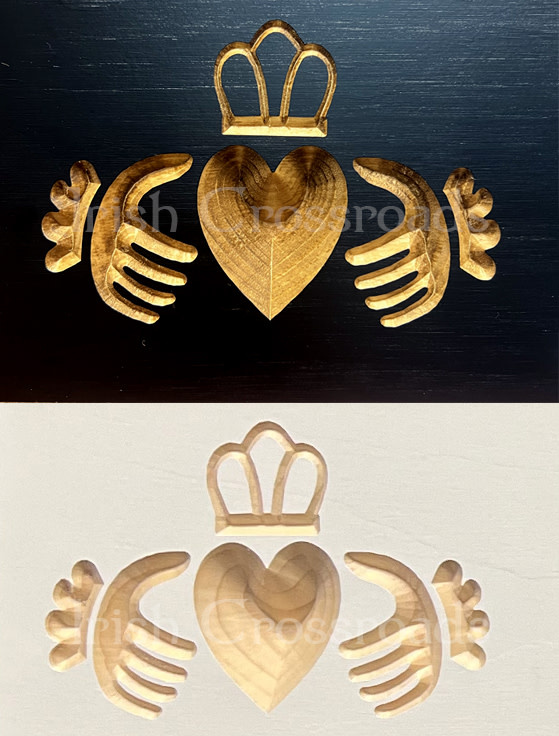 PLAQUES, SIGNS & POSTERS LOVE LOYALTY FRIENDSHIP CLADDAGH CARVED WOOD SIGN
