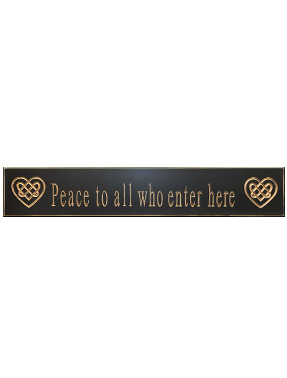 PLAQUES, SIGNS & POSTERS "PEACE TO ALL…" CARVED WOOD SIGN