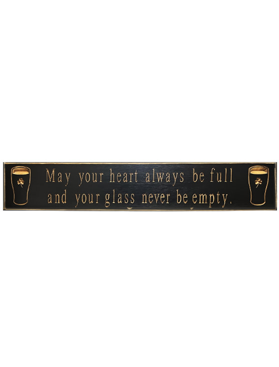 PLAQUES, SIGNS & POSTERS "MAY YOUR HEART..." CARVED WOOD PUB SIGN