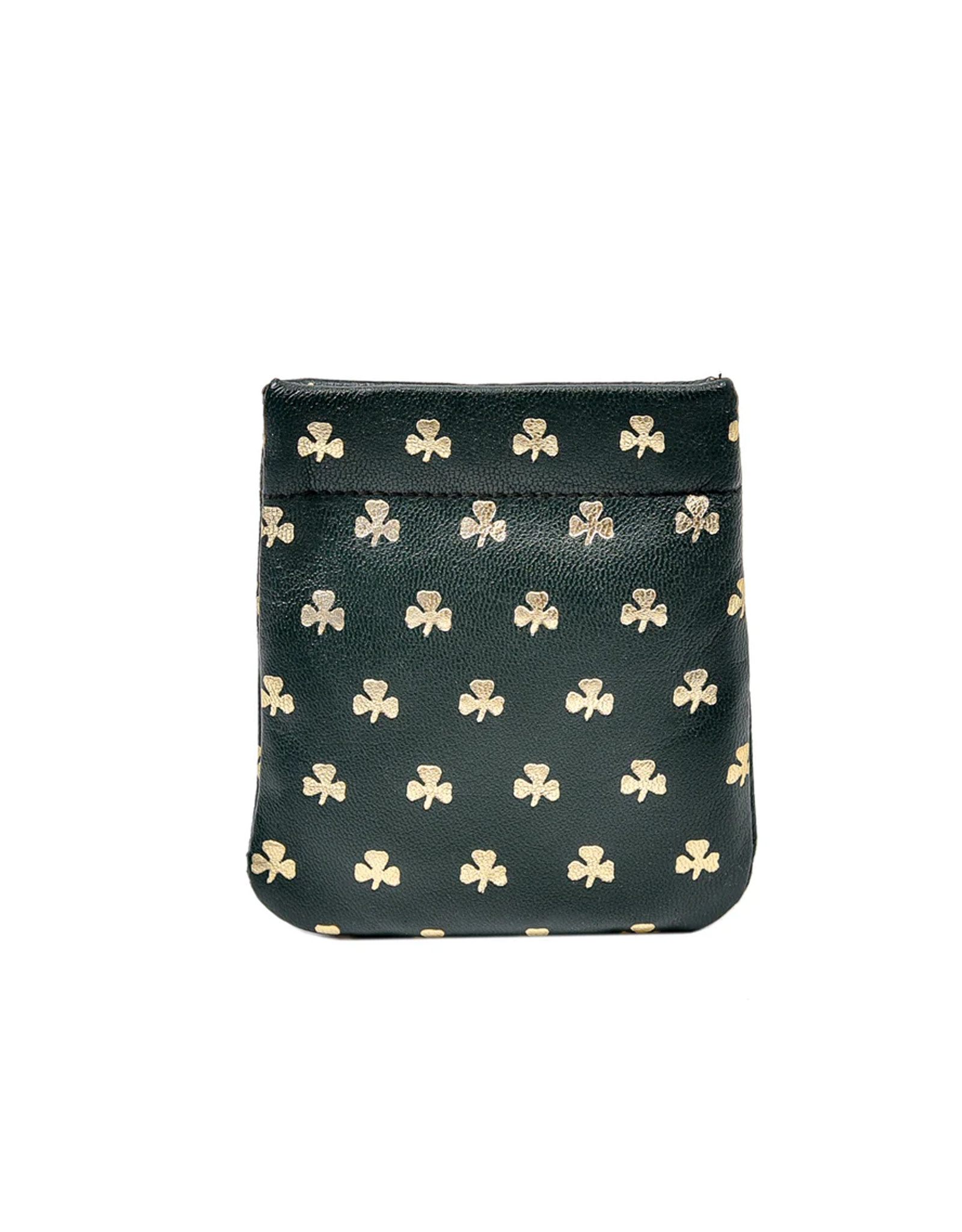 ACCESSORIES TINNAKEENLY MAGNETIC SNAP COIN PURSE -  Shamrock Grn/Gold Leather