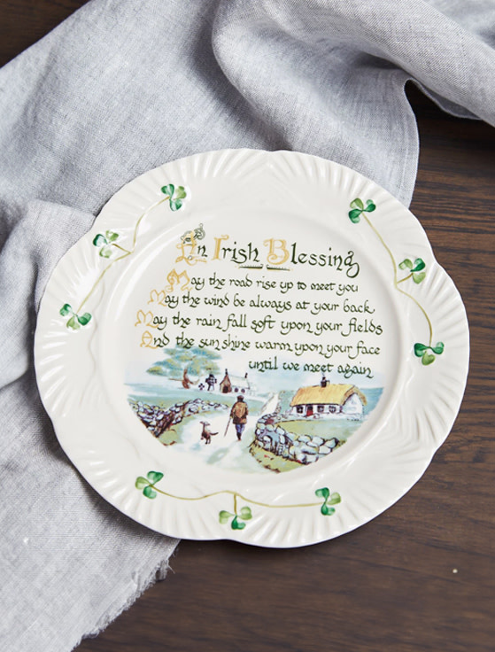 PLATES, TRAYS & DISHES BELLEEK HARP PLATE - Irish Blessing