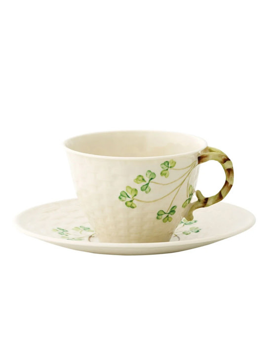 TEAPOTS, MUGS & ACCESSORIES BELLEEK SHAMROCK CUP & SAUCER