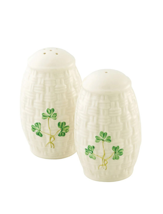 TEAPOTS, MUGS & ACCESSORIES BELLEEK CLASSIC SHAMROCK SALT & PEPPER