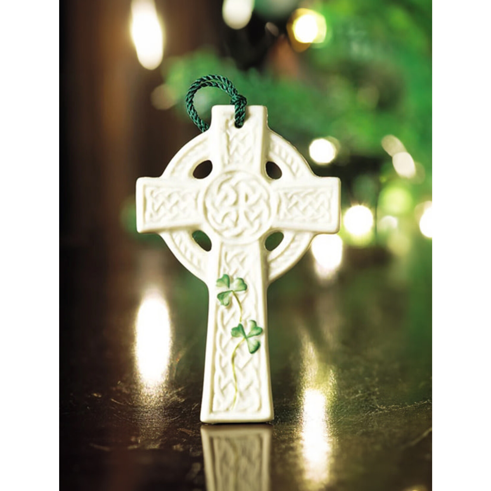 HOLIDAY BELLEEK ORNAMENT - Saint Kieran's Cross