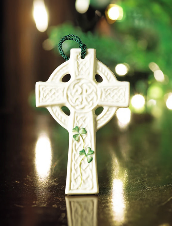 HOLIDAY BELLEEK ORNAMENT - Saint Kieran's Cross