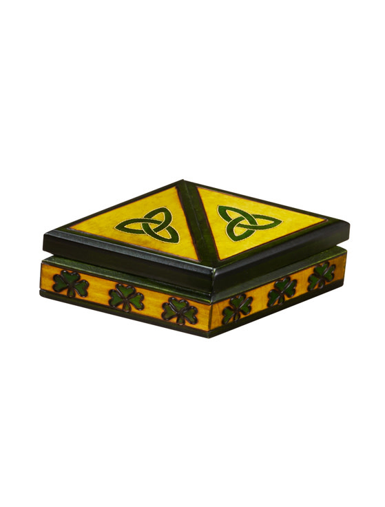 DECOR TRINITY CELTIC DOUBLE SHAMROCK BOX