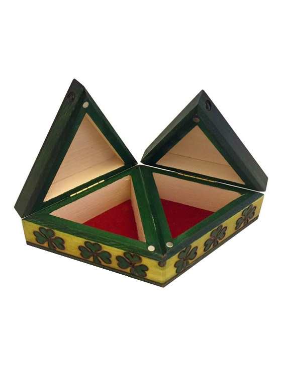 DECOR TRINITY CELTIC DOUBLE SHAMROCK BOX