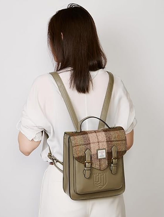 ACCESSORIES ISLANDER CALTON BACKPACK w HARRIS TWEED Chestnut Tartan
