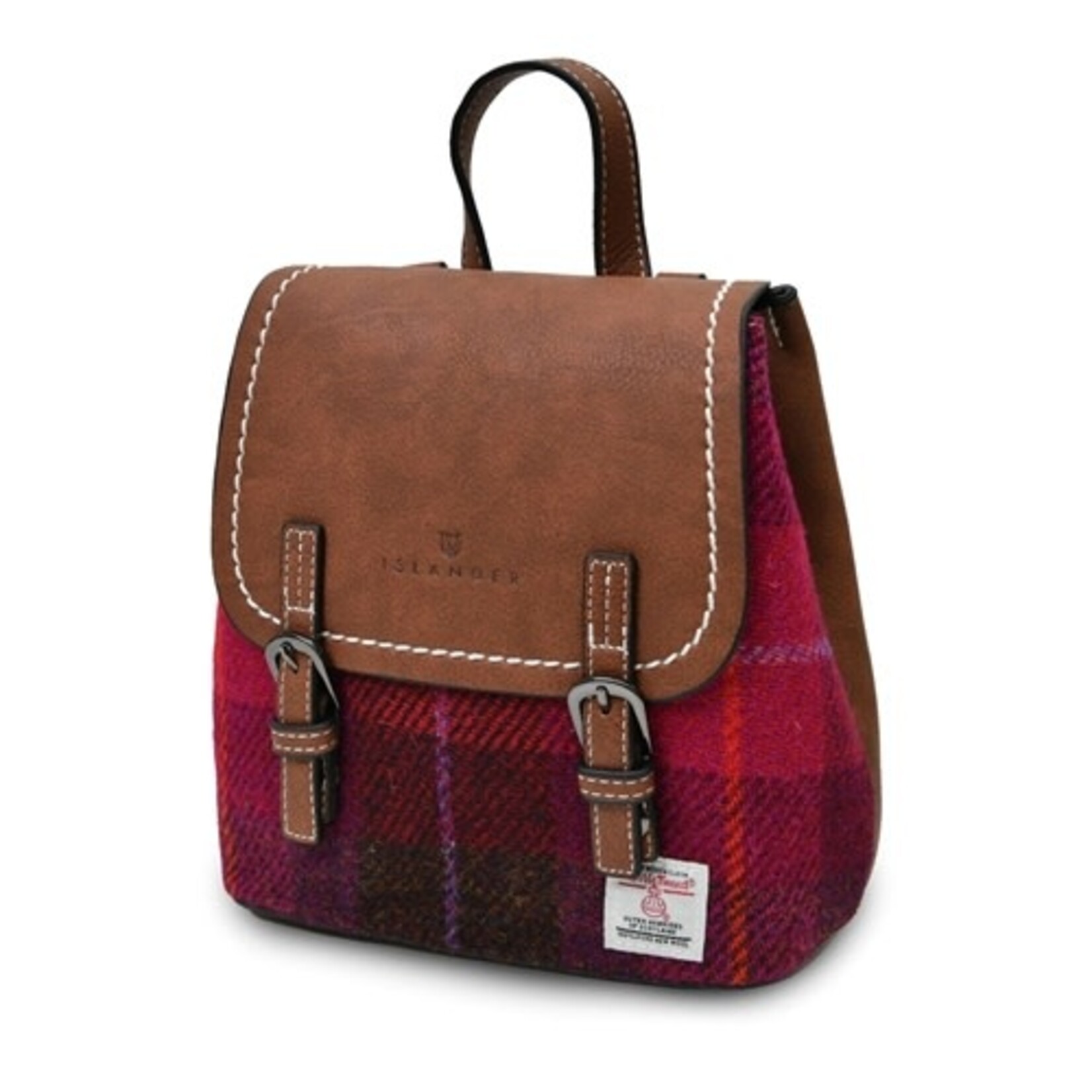 ACCESSORIES ISLANDER JURA MINI BACKPACK w HARRIS TWEED Fuchsia Tartan