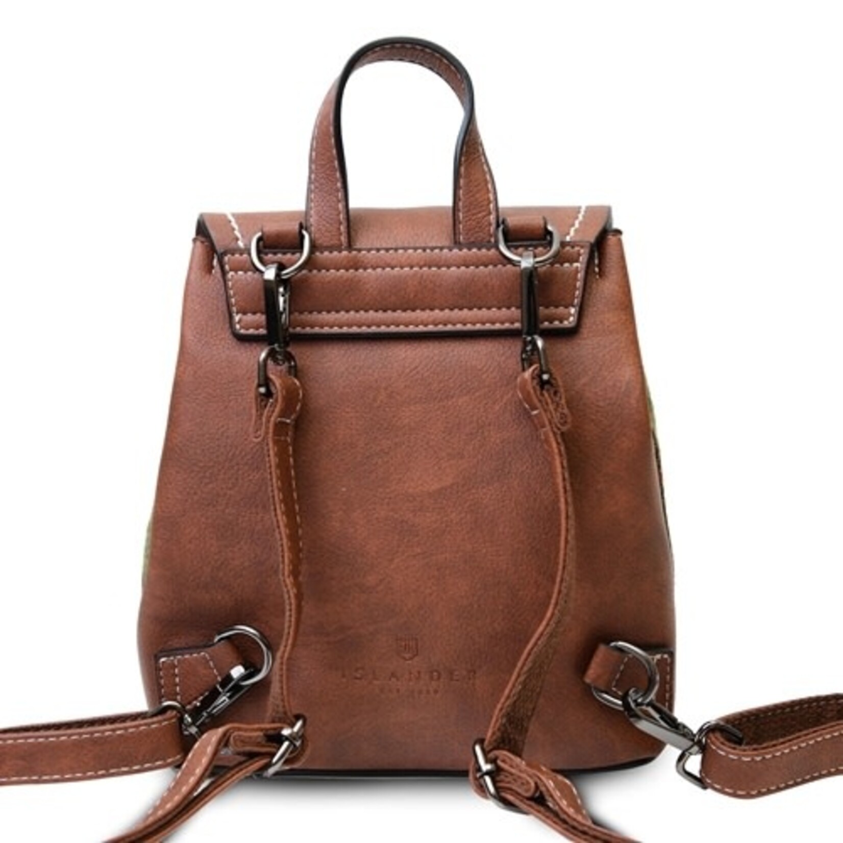 ACCESSORIES ISLANDER JURA MINI BACKPACK w HARRIS TWEED Chestnut and Blue Tartan