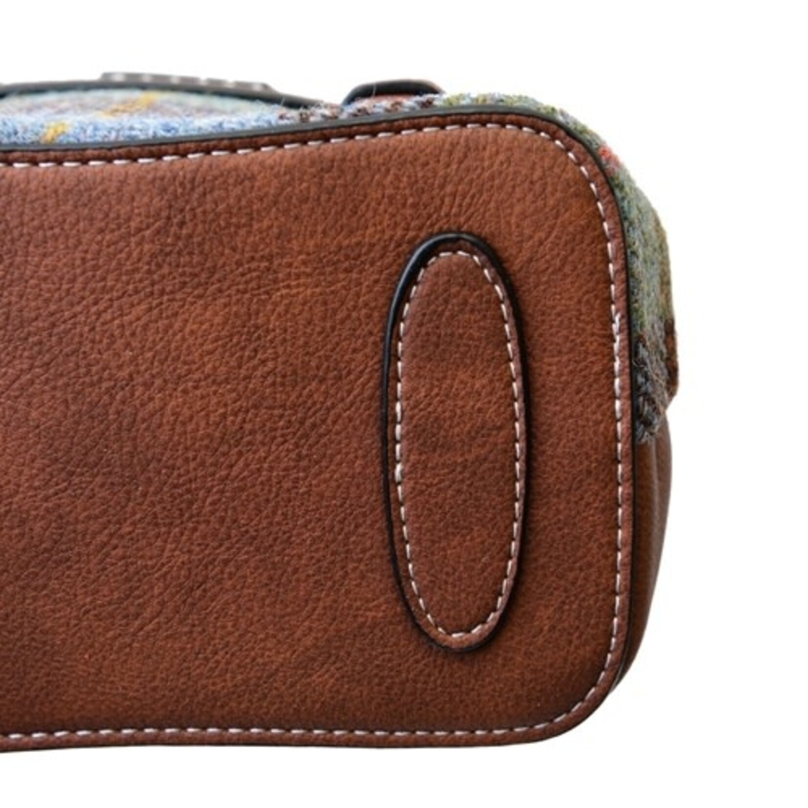 ACCESSORIES ISLANDER JURA MINI BACKPACK w HARRIS TWEED Chestnut and Blue Tartan