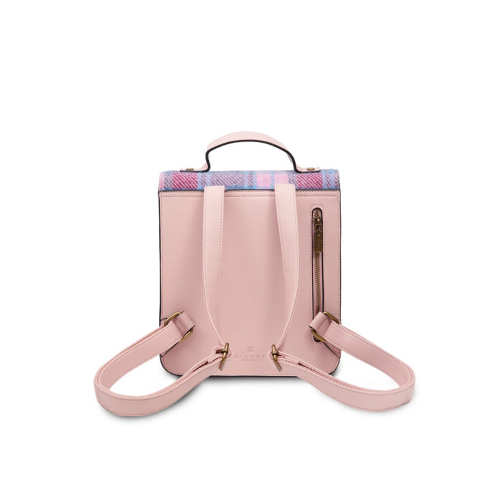 ACCESSORIES ISLANDER CALTON BACKPACK w HARRIS TWEED Pink & Blue Tartan