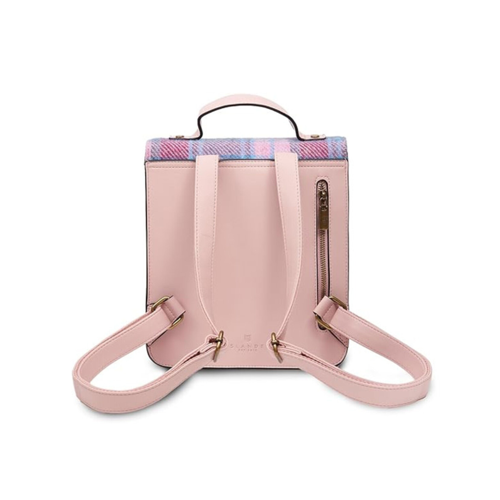 ACCESSORIES ISLANDER CALTON BACKPACK w HARRIS TWEED Pink & Blue Tartan