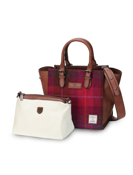 ACCESSORIES ISLANDER MEDIUM CAILLIE TOTE w HARRIS TWEED Fuchsia Tartan