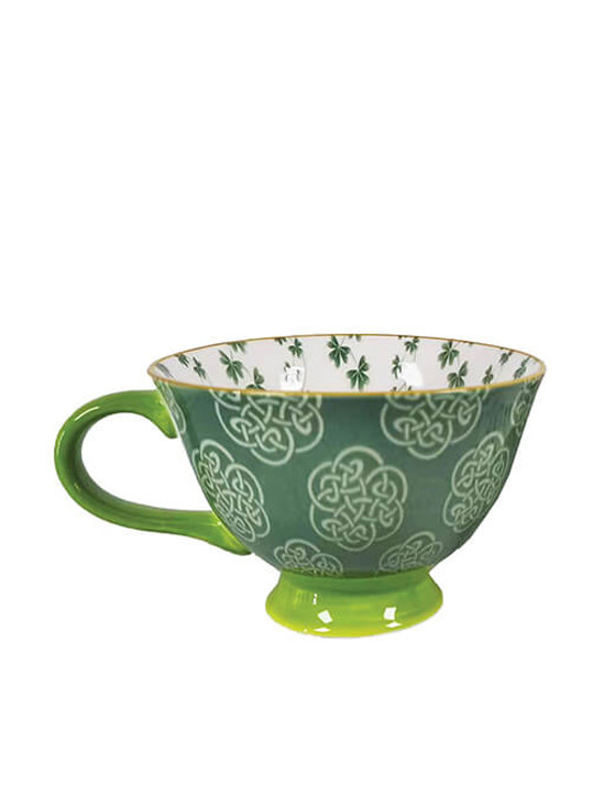 TEAPOTS, MUGS & ACCESSORIES CELTIC CLARA IRISH LATTE MUG - Trellis Shamrock