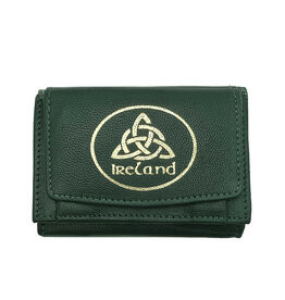 ACCESSORIES TINNAKEENLY 3 FOLD WALLET PURSE - Trinity Grn/Gold Leather