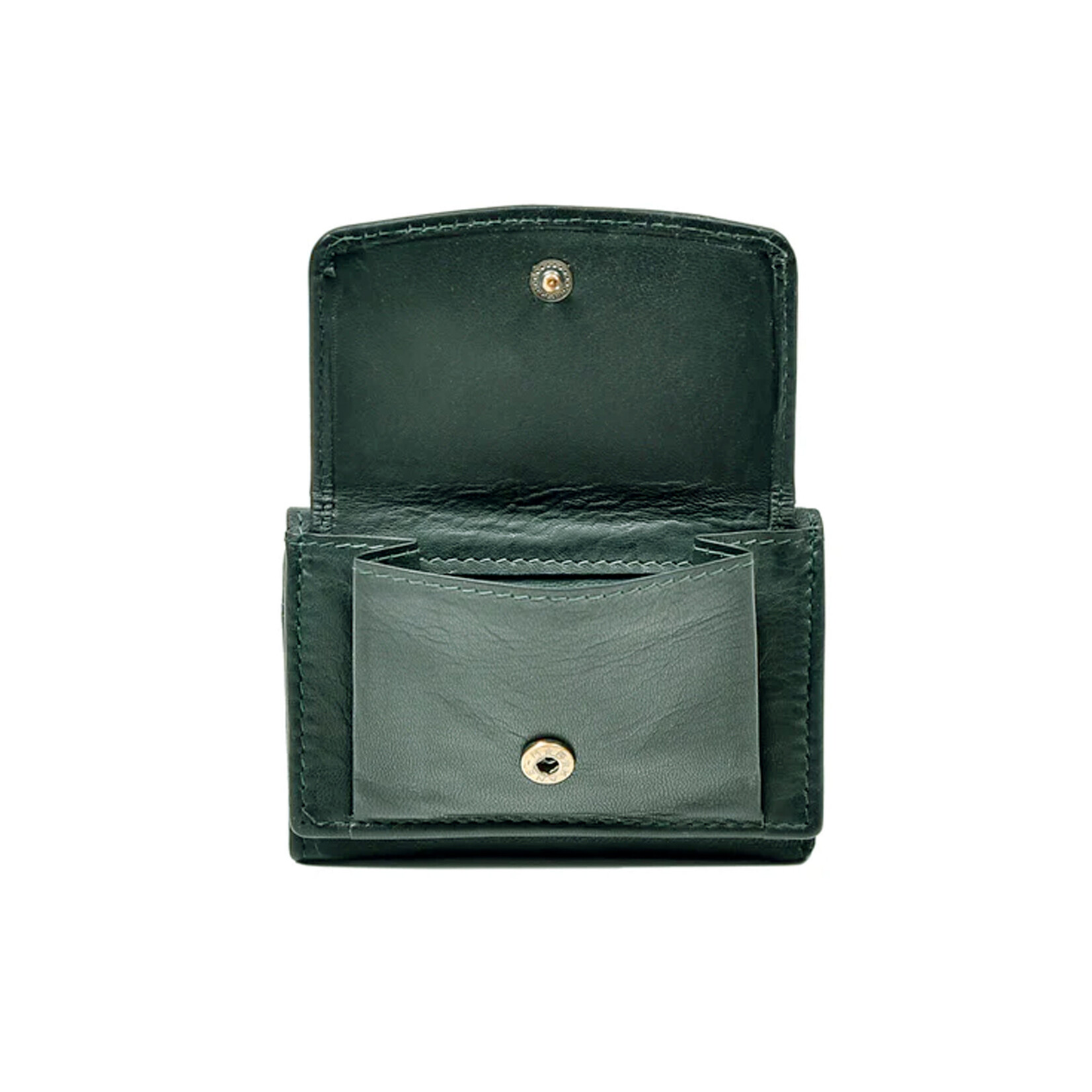 ACCESSORIES TINNAKEENLY 3 FOLD WALLET PURSE - Trinity Grn/Gold Leather