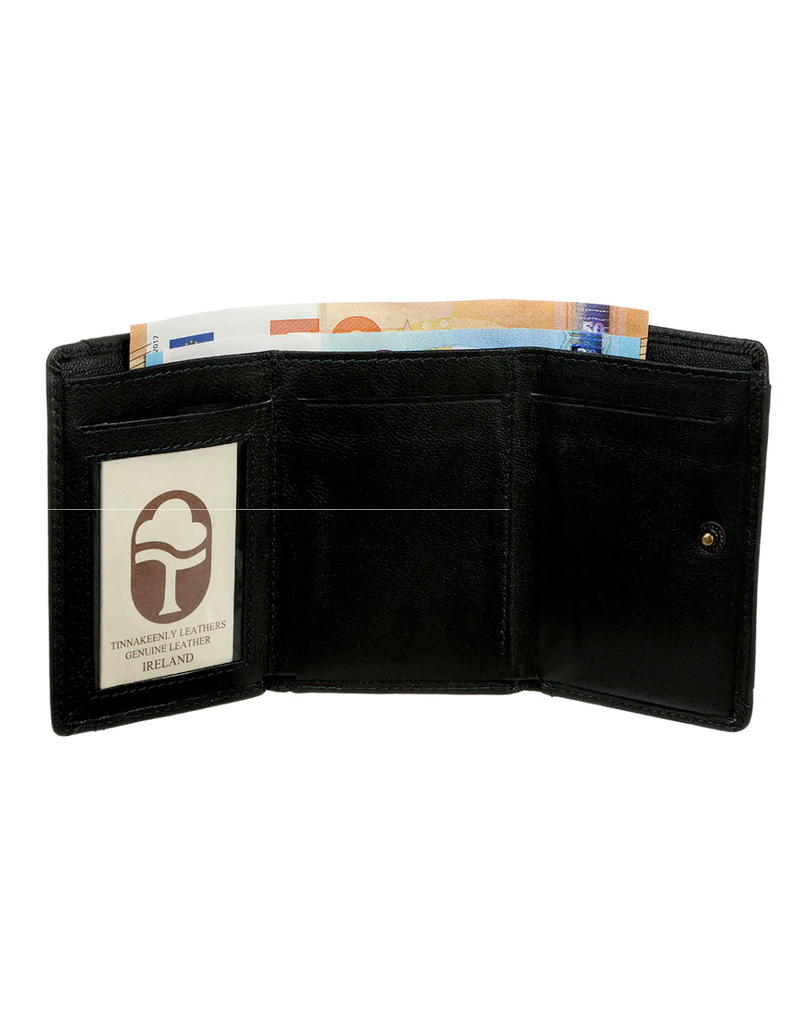 ACCESSORIES TINNAKEENLY 3 FOLD WALLET PURSE - Trinity Grn/Gold Leather