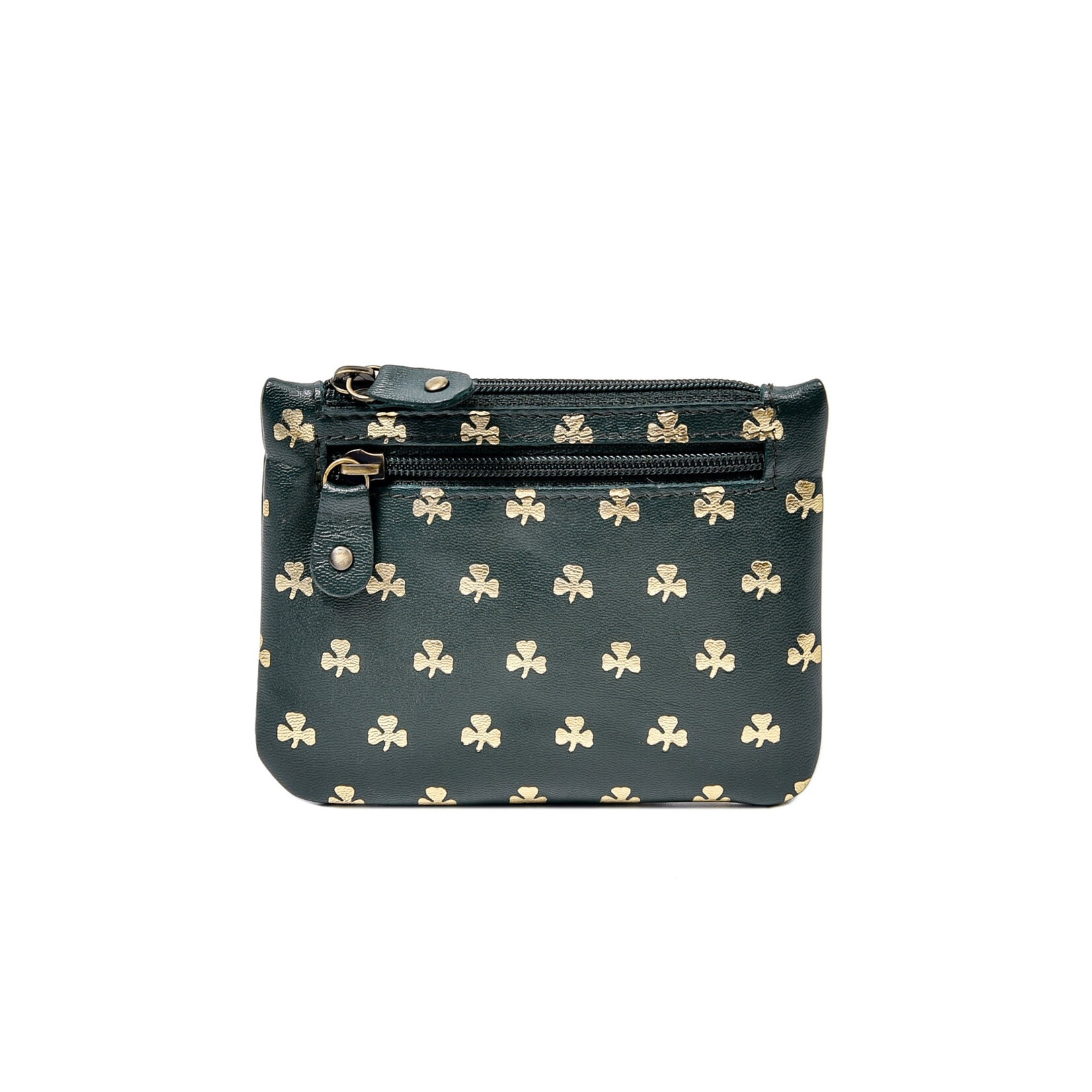 ACCESSORIES TINNAKEENLY THREE ZIP PURSE - Shamrock Grn/Gold Leather