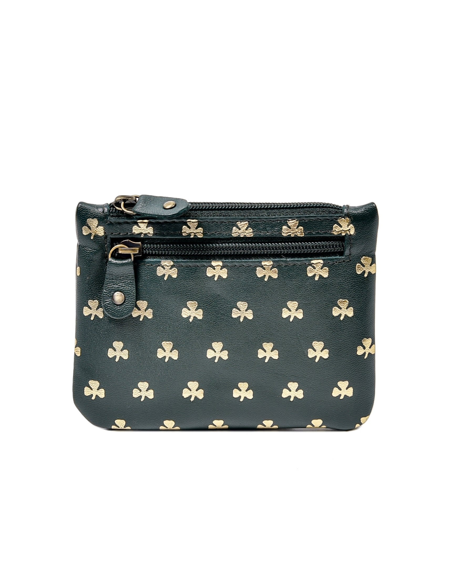 ACCESSORIES TINNAKEENLY THREE ZIP PURSE - Shamrock Grn/Gold Leather