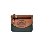ACCESSORIES TINNAKEENLY THREE ZIP PURSE - Shamrock Grn/Tan Leather
