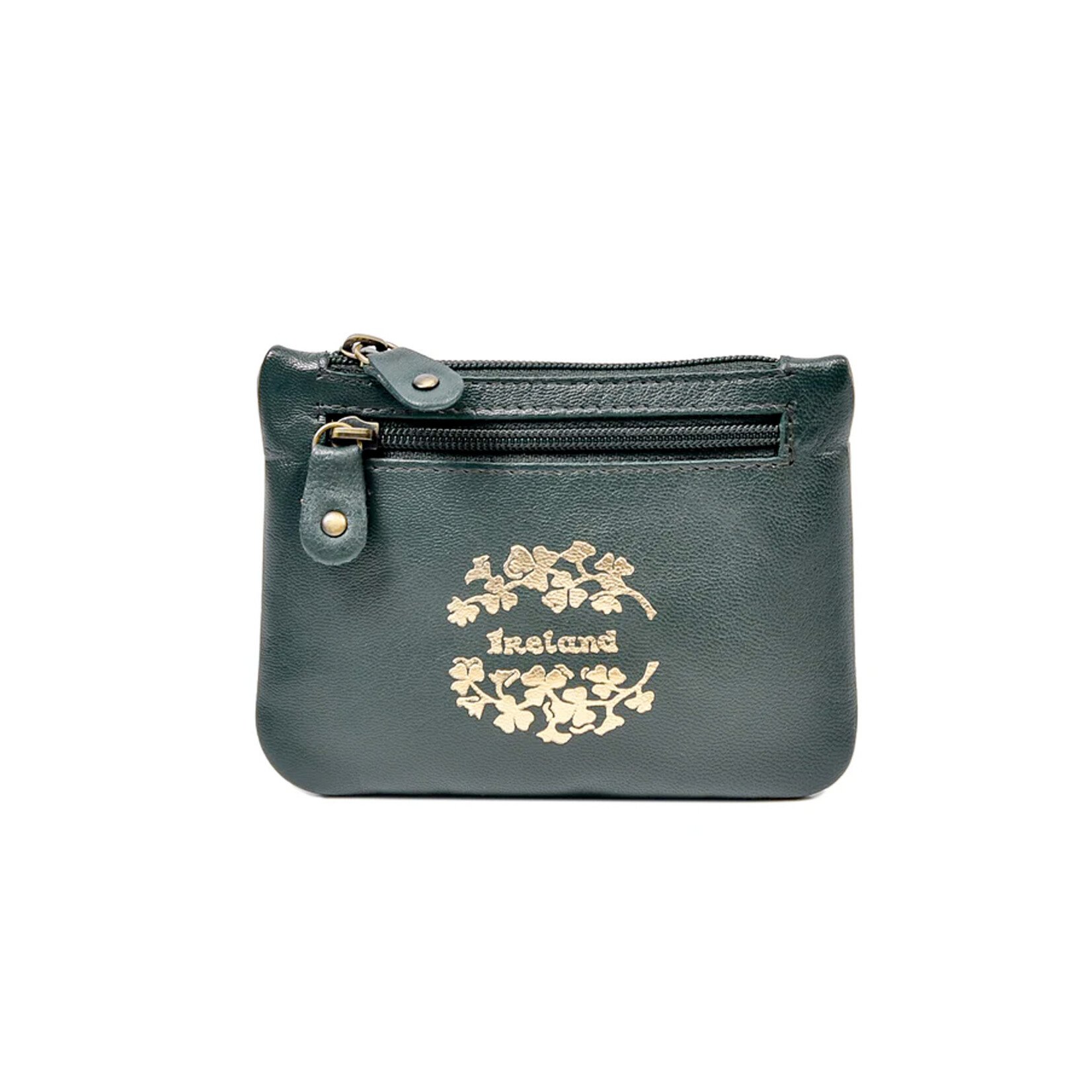 ACCESSORIES TINNAKEENLY THREE ZIP PURSE - Ireland Grn/Gold Leather