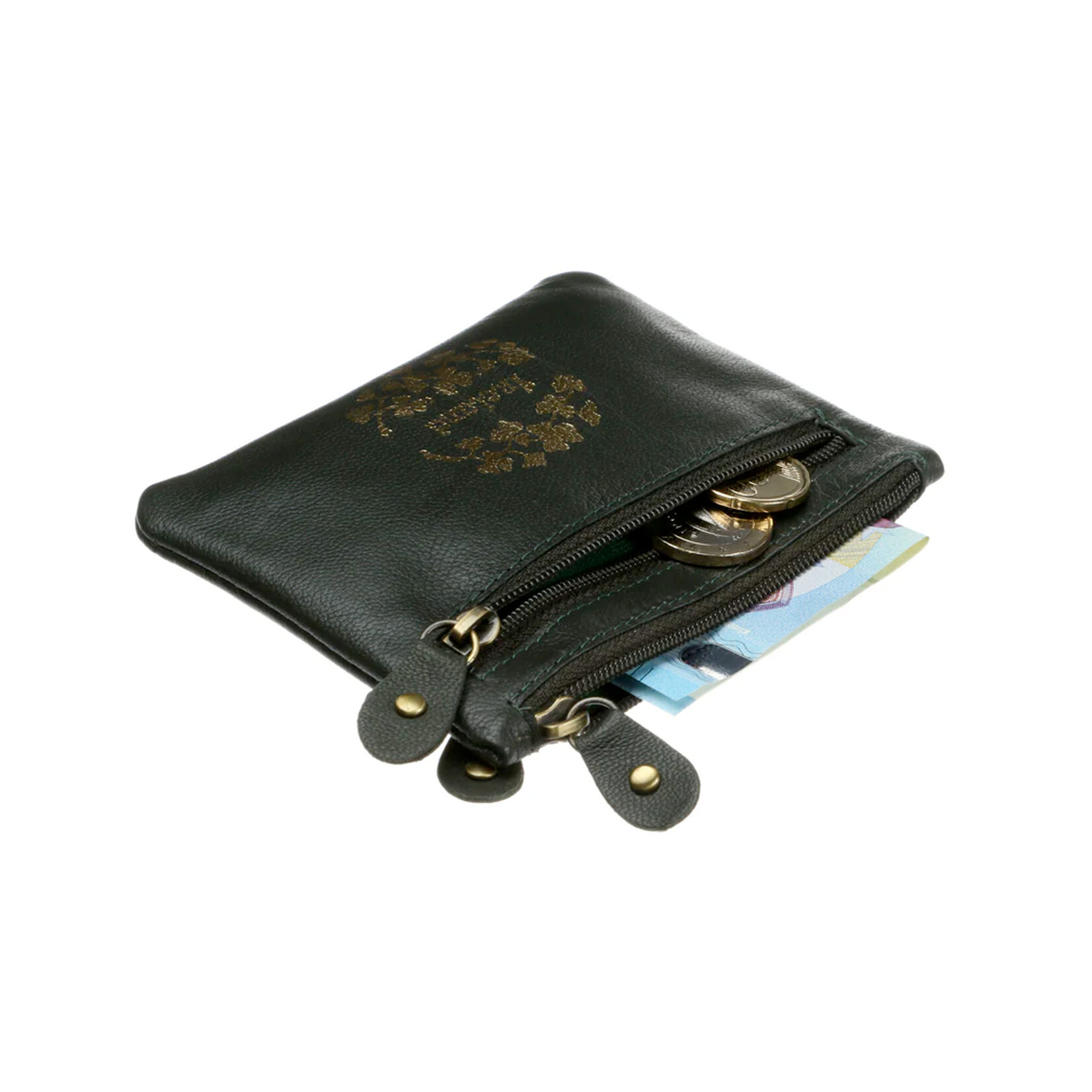 ACCESSORIES TINNAKEENLY THREE ZIP PURSE - Ireland Grn/Gold Leather