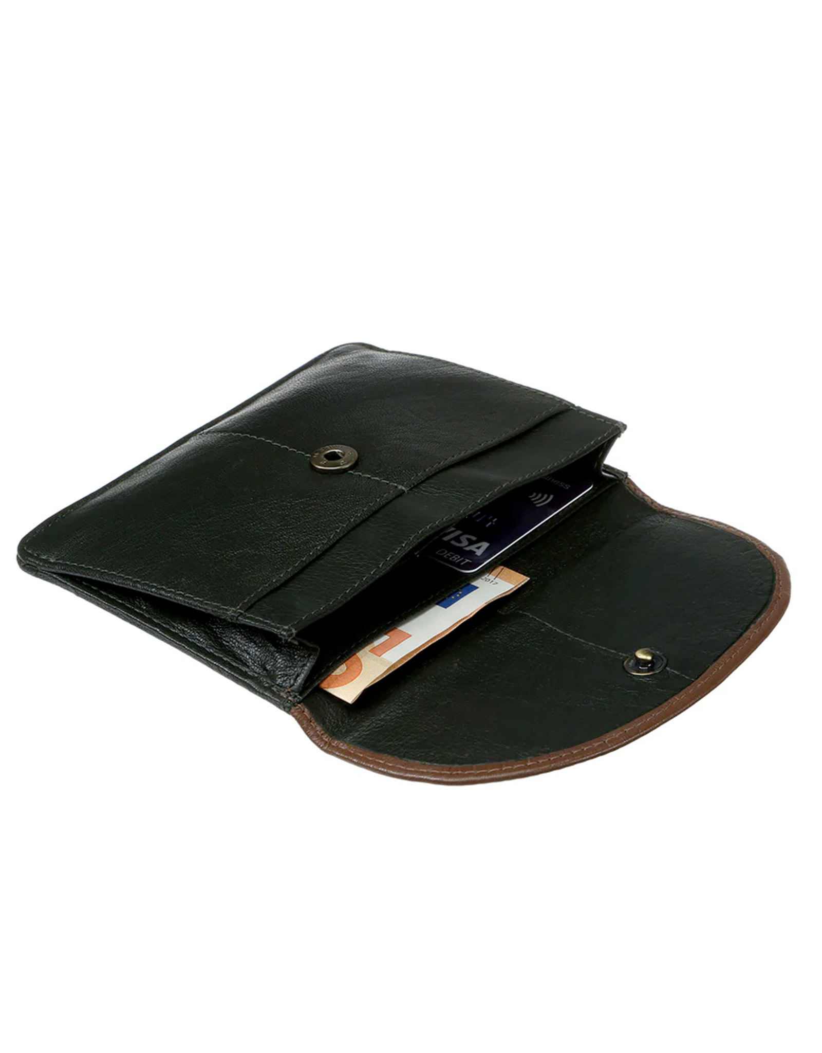 ACCESSORIES TINNAKEENLY BACK ZIP PURSE - Celtic Spiral Grn/Tan Leather