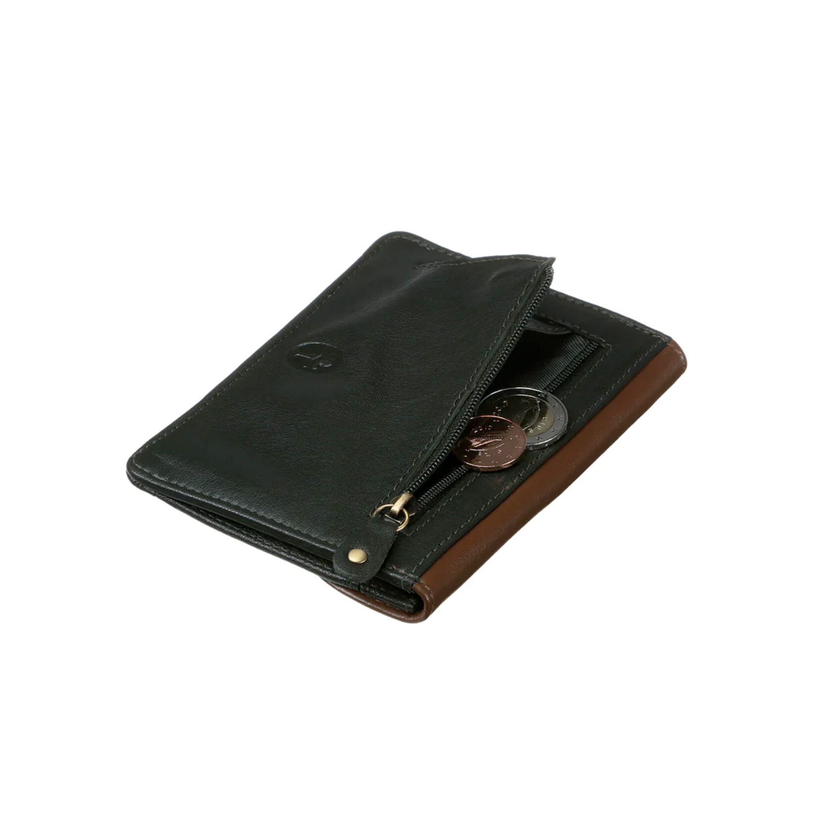 ACCESSORIES TINNAKEENLY BACK ZIP PURSE - Celtic Spiral Grn/Tan Leather