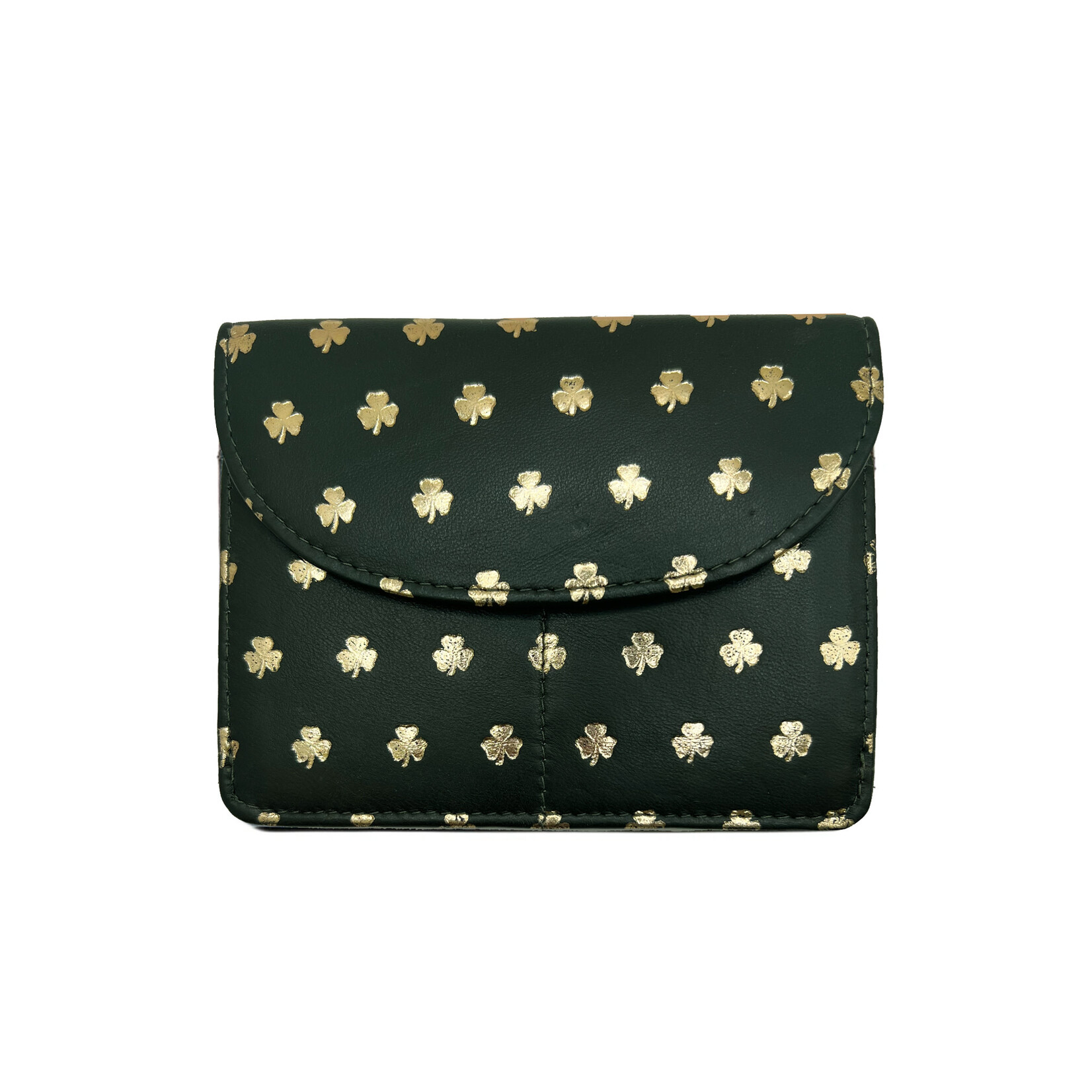 ACCESSORIES TINNAKEENLY BACK ZIP PURSE - Shamrock Grn/Gold Leather