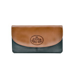 ACCESSORIES TINNAKEENLY BACK ZIP PURSE LRG - Shamrock Grn/Tan Leather