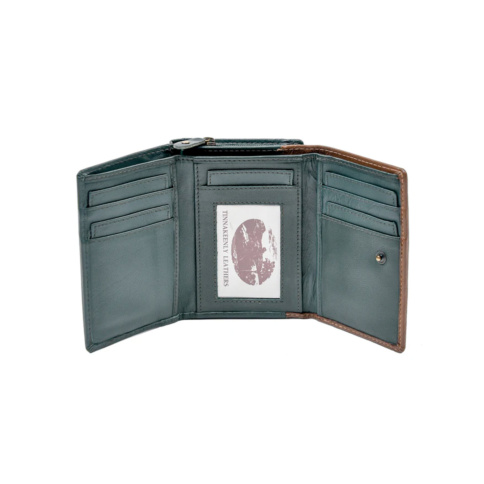 ACCESSORIES TINNAKEENLY LADIES WALLET PURSE - Shamrock Grn/Tan Leather