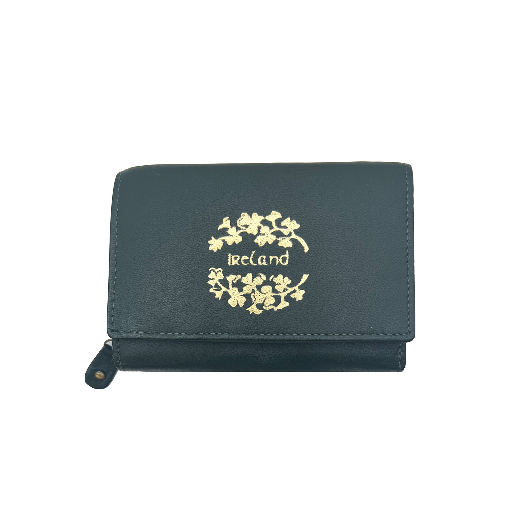 ACCESSORIES TINNAKEENLY LADIES WALLET PURSE - Ireland Grn/Gold Leather