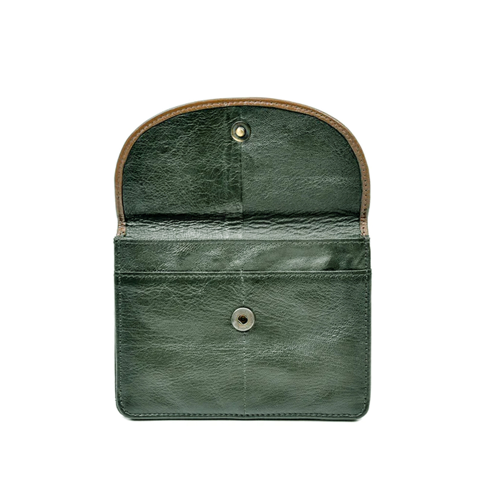 ACCESSORIES TINNAKEENLY BACK ZIP PURSE - Trinity Grn/Tan Leather