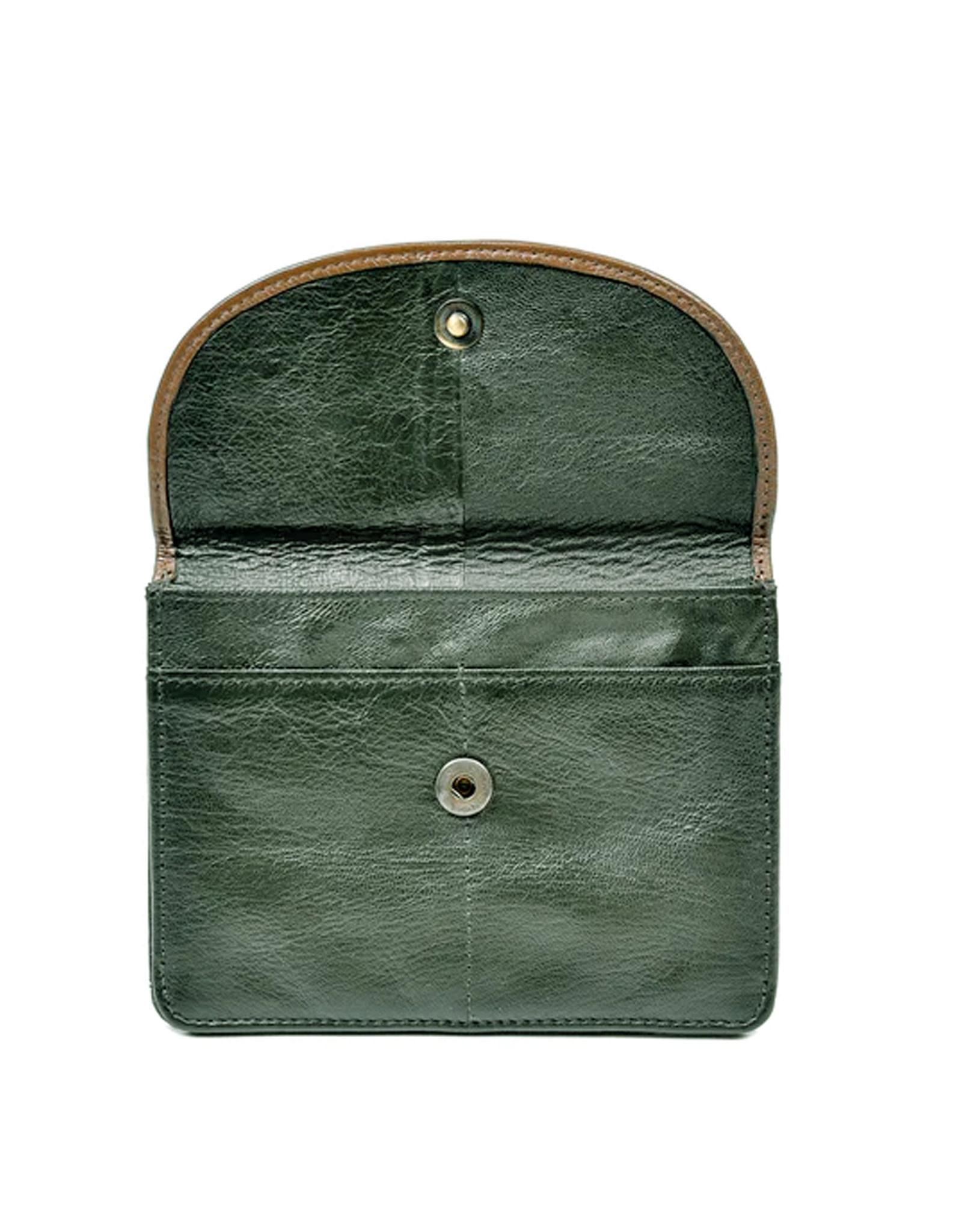 ACCESSORIES TINNAKEENLY BACK ZIP PURSE - Trinity Grn/Tan Leather