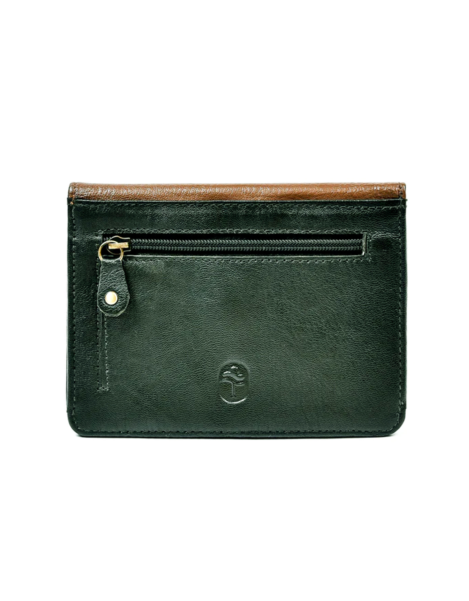 ACCESSORIES TINNAKEENLY BACK ZIP PURSE - Trinity Grn/Tan Leather