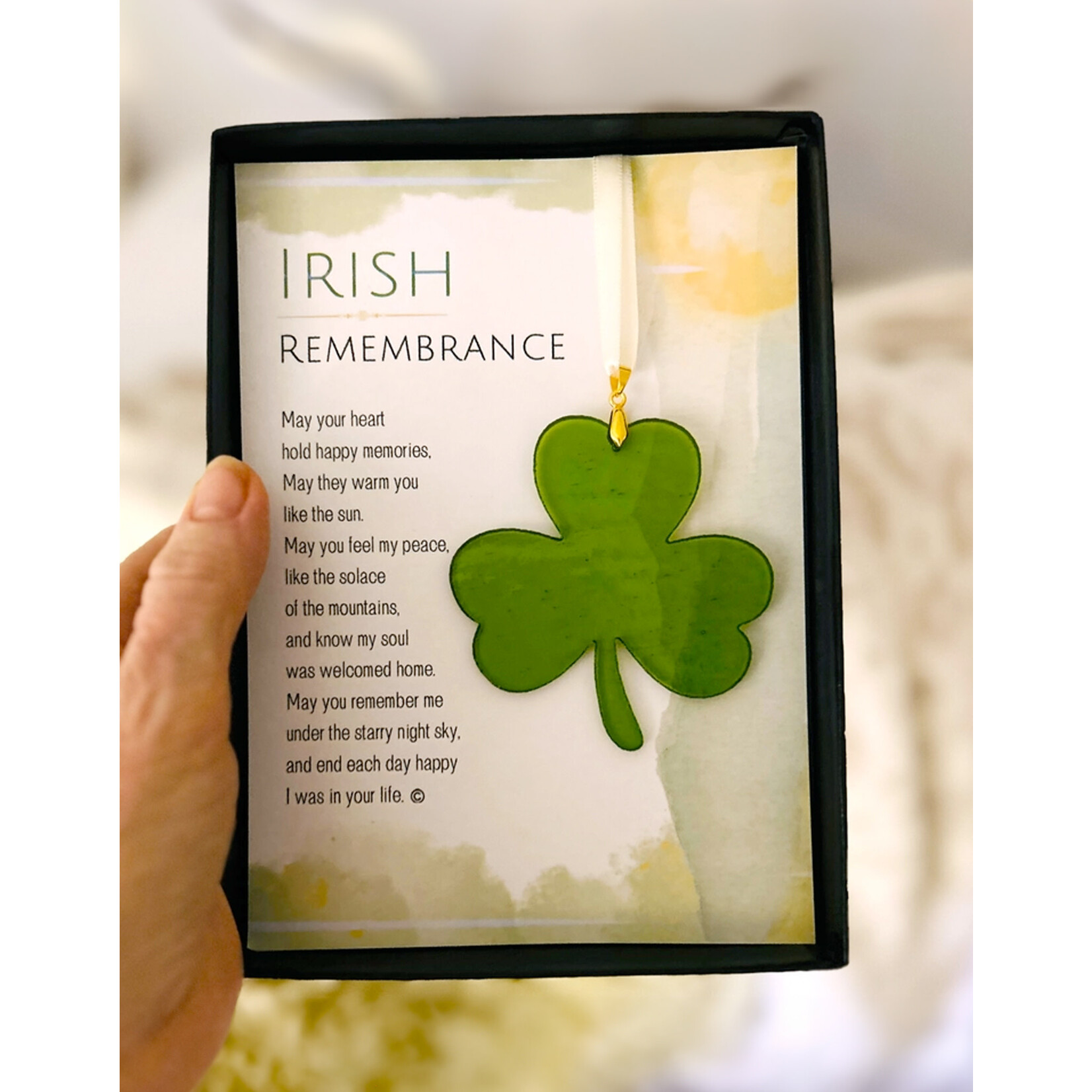 DECOR STAINED GLASS SHAMROCK - Irish Remembrance