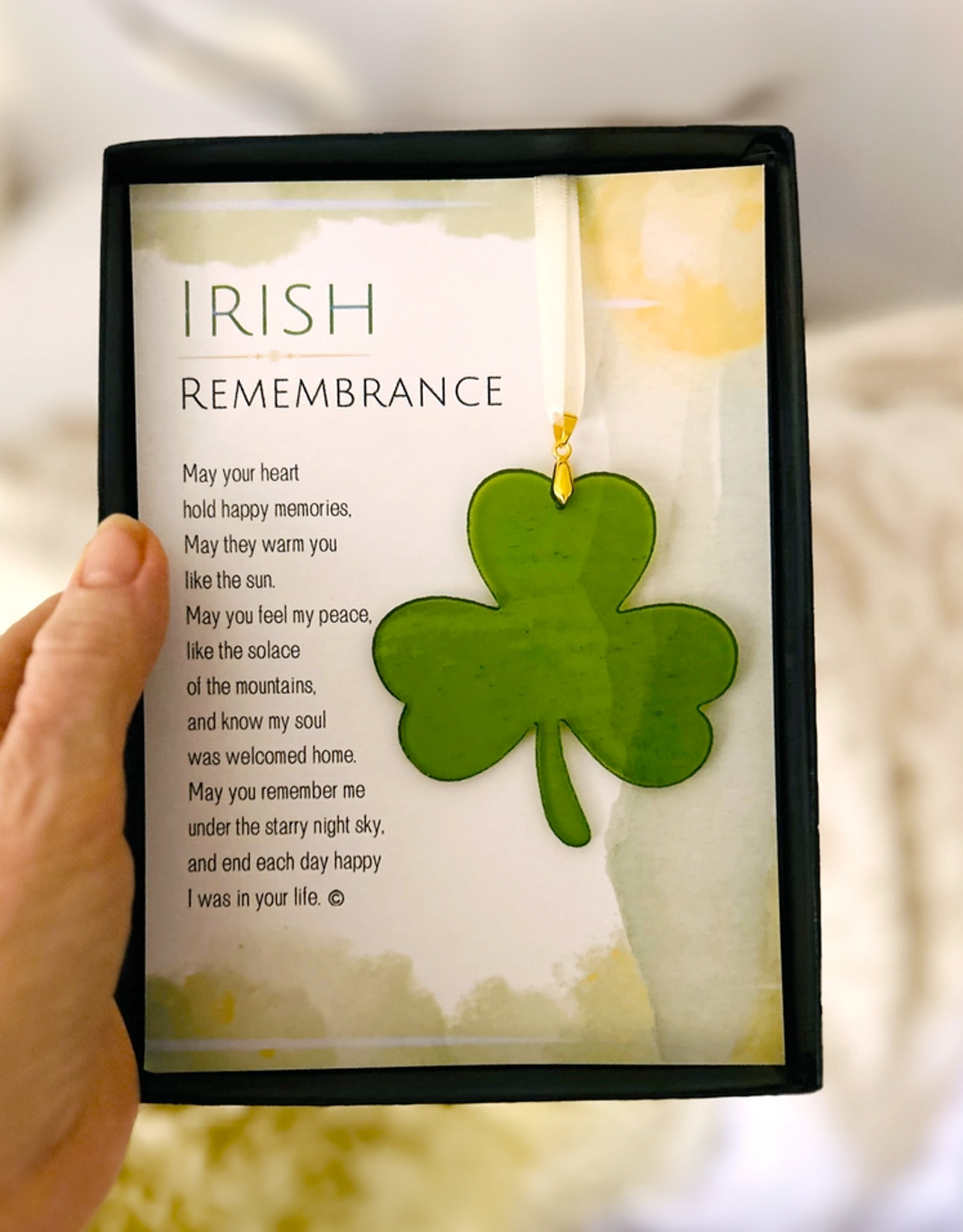 DECOR STAINED GLASS SHAMROCK - Irish Remembrance