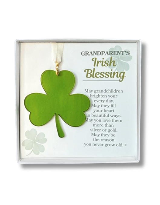 DECOR STAINED GLASS SHAMROCK - Grandparents Blessing