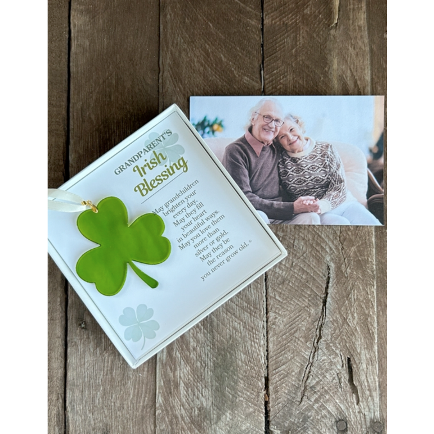 DECOR STAINED GLASS SHAMROCK - Grandparents Blessing